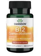 Swanson Vitamín B12 500mcg 100kaps NERVOVÁ SÚSTAVA