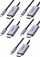 Adapter Unitek USB-C na DP 1.2 4K 60Hz kabel 1,8m szary x5