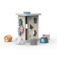 VIGA PolarB Fa szortírozó piramis építőkockákkal