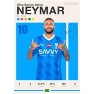 Plagát 29,7x21 A4 s futbalistom futbal fifa 2024 Neymar JR Al Hilal