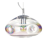 Lampa wisząca ze szkła Amora w stylu Glamour Ø35xH20cm regul. wys. do 150cm