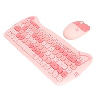 Set klávesnice a myši růžový