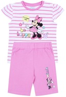 Bielo-ružový komplet: tričko + šortky Minnie