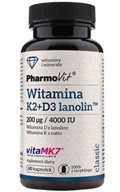 PharmoVit Vit. K2 + D3 Lanolin 200µg / 4000IU imunita 60 kapsúl