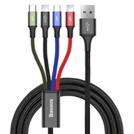 Baseus kabel przewód USB 4w1 2x Lightning / USB Typ C / micro USB