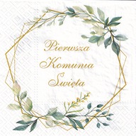 Papierowa SERWETKA Decoupage napis - Pierwsza Komunia Święta - 1szt