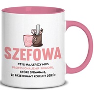 Bögre Fehér-Rózsaszín FŐNÖK AVAGY A LEGJOBB MIX Ajándék Főnöknek Trend