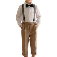 Chłopięcy strój dla dżentelmena Spodnie na szelkach Formalny garnitur na urodziny do chrztu