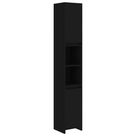 vidaXL Kúpeľňová skrinka, čierna, 30x30x183,5 cm, drevotrieska