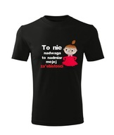 Koszulka T-shirt dziecięca D519 MAŁA MI TO NIE NADWAGA czarna rozm 110