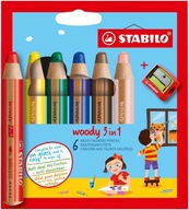 Zestaw kredek Woody 3 w 1 - Stabilo - 6 kolorów