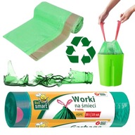 Vrecia na odpad Paclan s páskou 15x35l zelené recyklované sklo