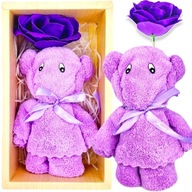 AJÁNDÉK SZETT MACI PLÜSS TÖRÖLKÖZŐ ÖRÖK RÓZSA AJÁNDÉK PLÜSS DOBOZ