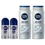 NIVEA MEN SILVER PROTECT Antyperspirant męski 50ml + Żel pod prysznic 500ml