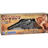 Kovbojský revolver 100 výstrelov kovový GONHER 10