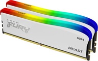 RAM Kingston FURY Beast RGB Biała 32GB [2x16GB 3200MHz DDR4 CL16 DIMM]