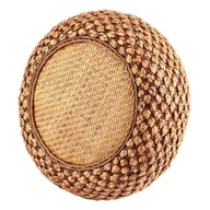Podlahový vankúš Tatami, ručne vyrobený polstrovaný okrúhly tkaný káva v čínskom štýle