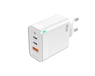 JELLICO ładowarka sieciowa - C79 GaN PD 65W 2x USB-C + 1x USB QC3.0 biała