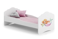 Łóżko dziecięce dla dziewczynki FALA 160X80 + materac - syrenka