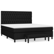 Kontinentálna posteľ s matracom, čierna, látka 180x200 cm