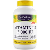 HEALTHY ORIGINS Vitamín D3 2000IU 360C ORGANIZMUS