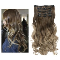 CLIP IN PŘÍČESKY Z PRAVÝCH VLASŮ OMBRE VLNY