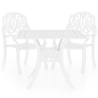Zestaw mebli bistro aluminiowych, kolor biały, 2 krzesła, 1 stół, 63x69x91