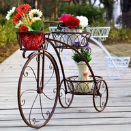 1 ks kvetináč v európskom štýle, železný stojan na cyklistické kvetináče,