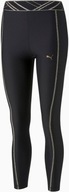 Legginsy getry damskie Puma Deco Glam r.S Czarne sportowe długie fitness