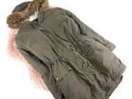 PLUS SIZE BAWEŁNIANA ZIMOWA KLASYCZNA KURTKA PARKA Z KAPTUREM 46/48 3XL/4XL