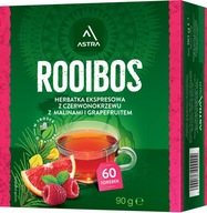 Herbata ziołowa w torebkach Astra Rooibos malina i grapefruit 60szt