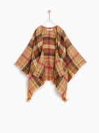 ZARA Kids poncho w kratę kratka narzutka r uniwer