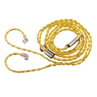 Kabel do słuchawek w oplocie z drutu OFC, 2-pinowy, żółty