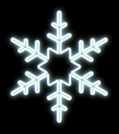 DecoLED LED svetelná vločka s hviezdou v strede na VO, pr .80 cm, ľadovo biela