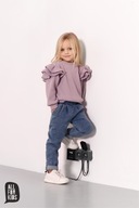 Modny fioletowy sweter dla dziewczynki do szkoły All for Kids rozm. 128/134
