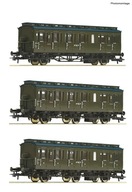 Roco 74020 Zestaw 3 wagonów osobowych boczniaków 2 klasa H0 1/87