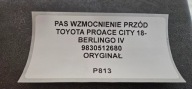 front panel, wall front TOYOTA PROACE CITY 18- BERLINGO IV 9830512680