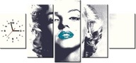 70cm 150cm HODINY 5 elem Marilyn Monroe tyrkysové