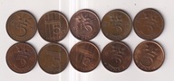 Holandia zestaw 10 sztuk 5 cent rozne roczniki