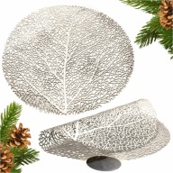 ÁTTÖRT ASZTAL ALÁTÉT 38 CM ASZTALI SZŐNYEG PVC TÁNYÉR DEKORÁCIÓ EZÜST