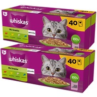 WHISKAS KARMA DLA KOTA MIX SMAKÓW SASZETKI 80x85g