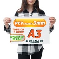 Druk UV PCV 3mm A3 42x29,7 Tablica Szyld Plansza wydrukiem Płyta reklamowa