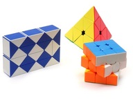 sada 3 skladačiek kocka magická pyramída a had