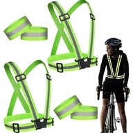 Elastyczne szelki odblaskowe NA ROWER,MOTOCYKL BIEGANIE ROBOCZE 2szt