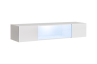 Široká vitrína s LED osvetlením FREYA - biela