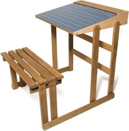 Školský stôl z dubového dreva s tabuľou