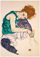 Puzzle Sediaca žena 1000 dielikov, značka Egon Schiele, 1917