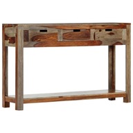vidaXL Konzolový stolík s 3 zásuvkami, 120x30x75 cm, sheeshamové drevo, 247753