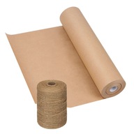 Zestaw Papier do pakowania prezentów 60cm/70m + sznurek jutowy 2mm 250m