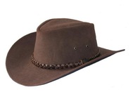 Kovbojský kožený klobúk hnedý s opletením